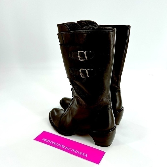 STUART WEITZMAN BLACK LACE UP BOOTS Size 7 M - Picture 3 of 14